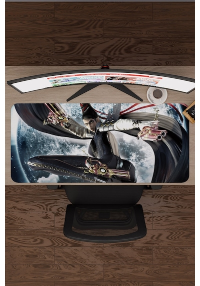 Bayonetta Kaymaz Dikişli Kauçuk Oyuncu Mousepad V1 - 90x40 Xxl Gaming Mouse Pad Fare Altlığı