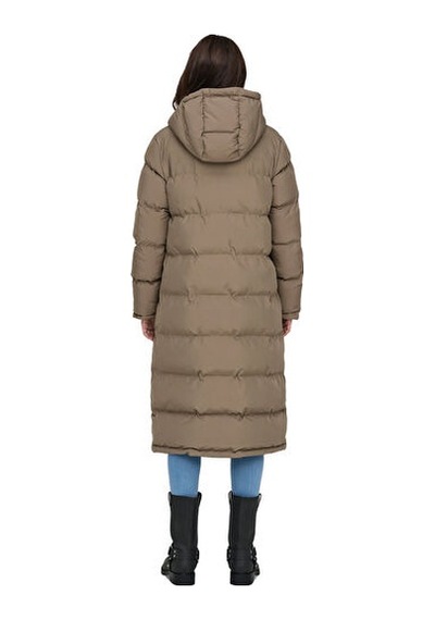 Only Onlpaula Premium Puffer Kadın Günlük Mont 15326655-walnut Krem