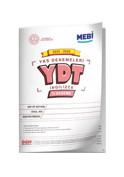 2026 Ösym Yks-ydt Mebi Ogm Türkiye Geneli 10. Deneme Büyük Boy Renkli Baskı Ücreti
