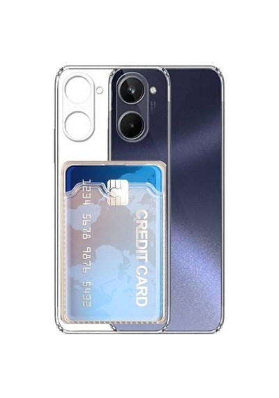Kvy Realme 10 4g Kamera Korumalı Kartlıklı Setra Şeffaf Silikon Kılıf