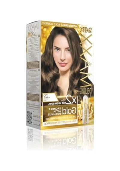 Maxx Deluxe Gold Serisi 24k Altın Parçacıklı Serum İle 1 Kutu 2 X 50 Ml Ve Geliştiriciler Saç Boyası Kumral 7.0