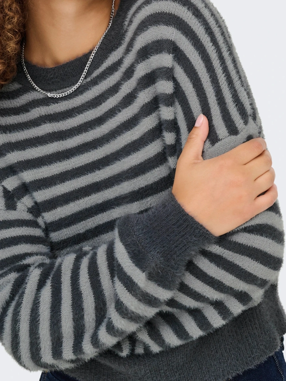 Only Onlpiumo L/s Pullover Kadın Kazak 15235973 Gri