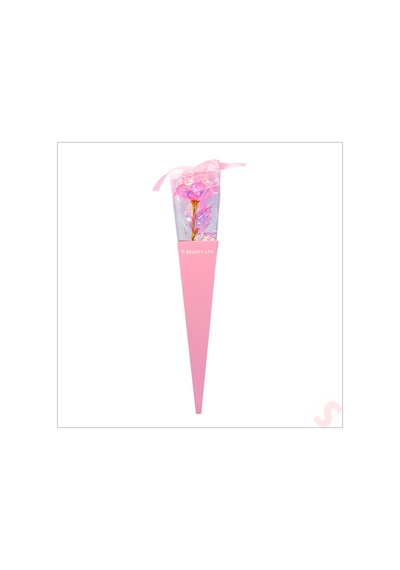 Kutulu Ve Led Işıklı Sonsuzluk Gülü, 35cm - Pembe