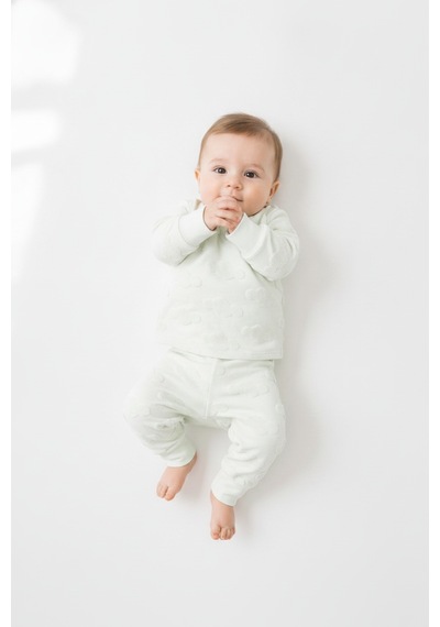 Tiffany Baby & Kids Puffy Cloudy Tasarımlı Pijama Takımı Yeşil