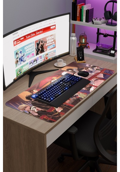 Gintama Anime V1 - 90x40 Xxl Gaming Kauçuk Kaymaz Taban Mouse Pad Fare Altlığı
