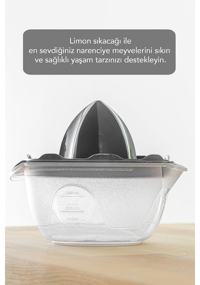 Tr Hazneli Limon Sıkacağı - Pratik Portakal Narenciye Sıkacağı 400 Ml - Gri Genel