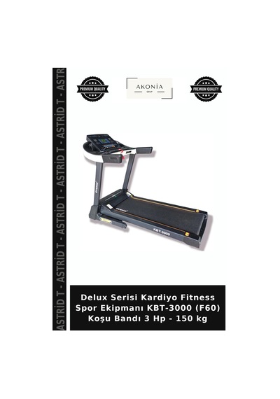 Delux Serisi Kardiyo Fitness Spor Ekipmanı Kbt-3000 F60 Koşu Bandı 3 Hp - 150 Kg