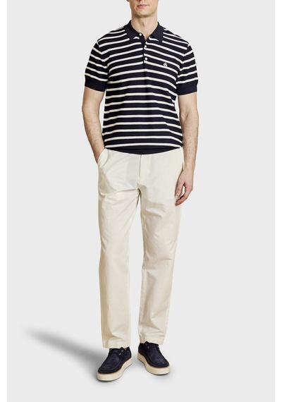 Brooks Brothers Erkek Polo Yaka Kazak Bbss26mkl004388 Lacivert Kırık Beyaz