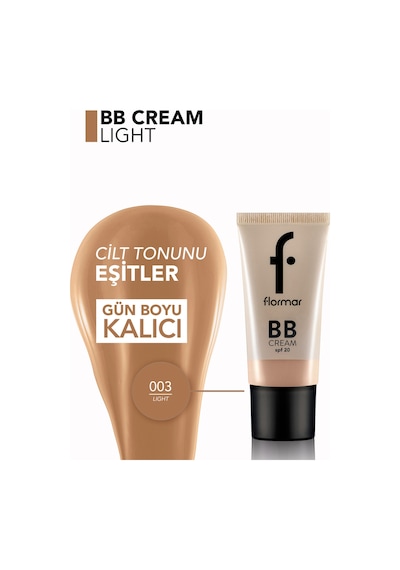 Flormar Doğal Bitişli SPF20 BB Krem - Bb Cream - 003 Light - 8690604535408