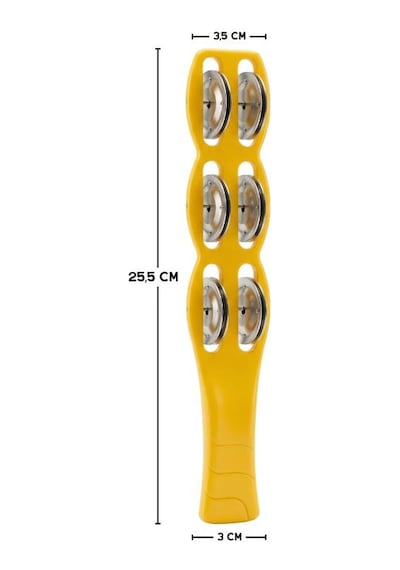 Temel Plastik Çubuk Tef 6 Zilli Sarı 26 Cm