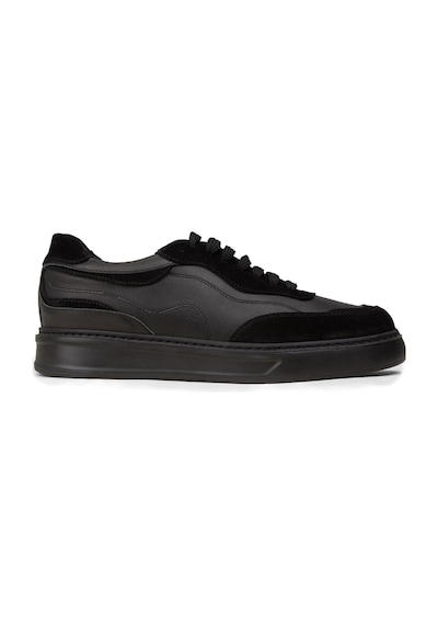 Deery Erkek Siyah Hakiki Deri Sneaker Ayakkabı - 02013msyhe01
