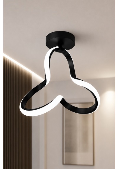 AvizeGO Cevina Led Plafonyer Avize Beyaz Işık Siyah