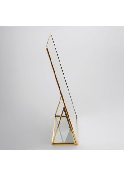 30x20cm Pirinç Gold Masaüstü Makyaj Aynası Dekoratif Yapımı