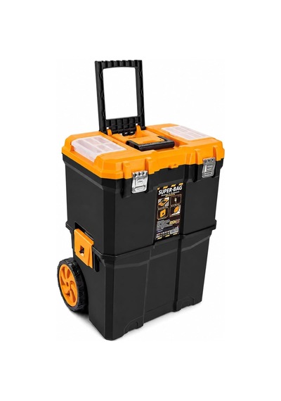 Super Bag Çift Katlı Tekerlekli Takım Çantası, Çekilebilir Saplı Modüler Alet Kutusu, Üst Organ Belirtilmemiş