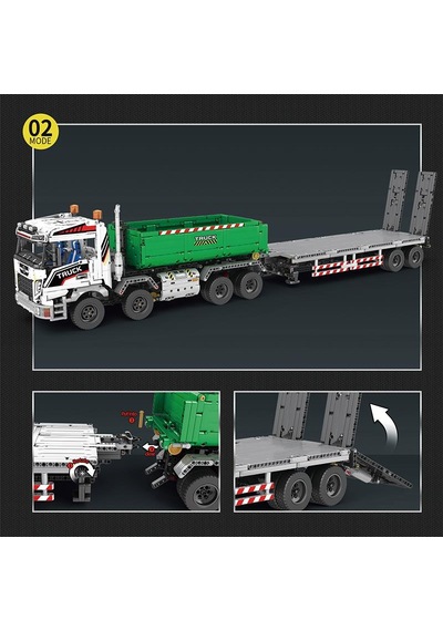 Reobrix Rc Large Truck With Flat Trailer 22021 Brick Yapım Seti