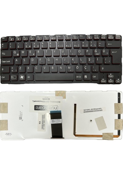 Sony Uyumlu Vaio Sve14aj15l, Sve14aj16l Klavye Tr Işıklı Siyah