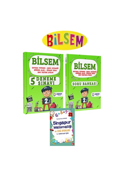 Ardışık Yayınları 2. Sınıf Bilsem Soru Bankası Ve Deneme Sınavı + Singapur Matematik Zeka Oyunları