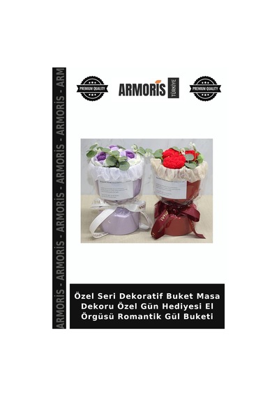 Özel Seri Dekoratif Buket Masa Dekoru Özel Gün Hediyesi El Örgüsü Romantik Gül Buketi Çok Renkli