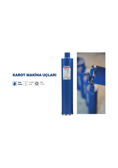 Exen Eku 1076 76x550 Mm Elmas Karot Ucu Sulu Kesim