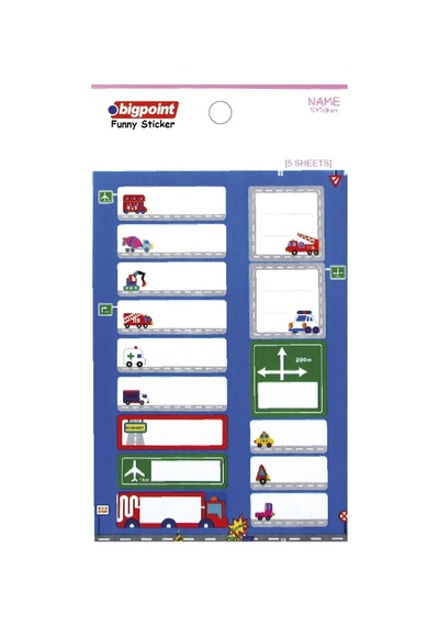 Bigpoint Sticker School Arabalar 5 Yaprak X 15 Adet