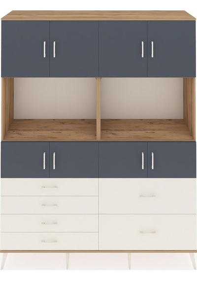 Hyperion Gardrop 8 Raflı 6 Çekmeceli 8 Kapaklı 176x44x221 Çam-antrasit/aytaşı Antrasit/aytaşı Hyperion Gardrop 8 Raflı 6 Çekmeceli 8 Kapaklı 176x44x221 Çam-antrasit/aytaşı Antrasit/aytaşı