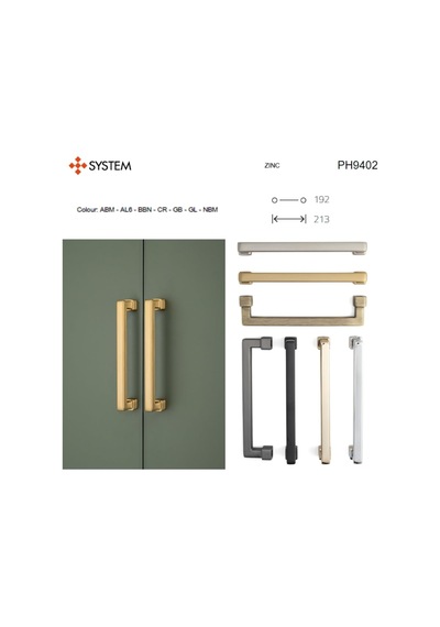 9402 Çekme/sürgü Kapı Kolu Mat Siyah 19.2 Cm İki Delik Arası Mesafe