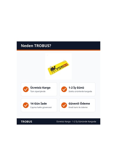 Trobus Vantuzlu Dekor Plaka Cam Süsü Yok Deve Yazılı 22x7,5 Cm Sarı