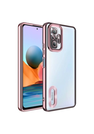 Zore Redmi Note 10 Pro Kılıf Kamera Korumalı Logo Gösteren Nvth Omega Kapak - Gümüş