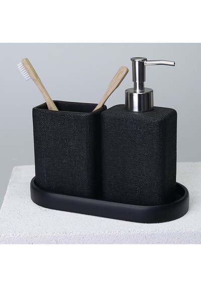 Linen Banyo Seti Siyah