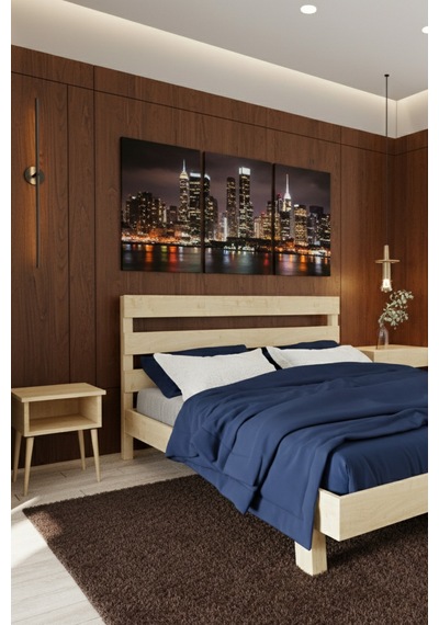 Renazzo Natura New Masif Ahşap Karyola Ve 2 Adet Komodin Natürel 200x200 Natürel - 200 X 200 Renazzo Natura New Masif Ahşap Karyola Ve 2 Adet Komodin Natürel 200x200 Natürel - 200 X 200