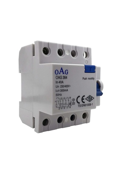 Oag 4X40 Amper 300Ma Kaçak Akım Rölesi