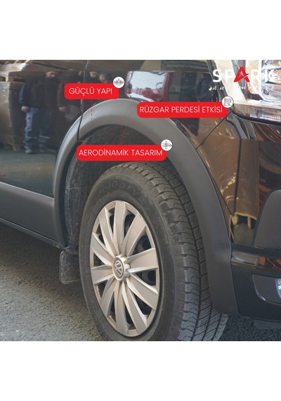 Volkswagen Transporter T6 2015-2020 Yıl Aralığı Uyumlu Uzun Şase Sağ Sürgü Dodik Seti 11 Parça Siyah