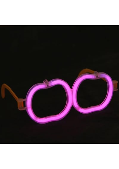 Glow Stick Elma Gözlük - Glow Partisi Gözlüğü - Glow Stick Gözlük 12 Adet Yetişkin