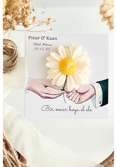 Bernami Mumluk Şamdanpinterest 10 Adet Özel Tasarlanmış Kart Ve Papatya Mum. Düğün, Nişan, Nikah, Söz, Doğum Günü, Nikah Hediyelik Diğer