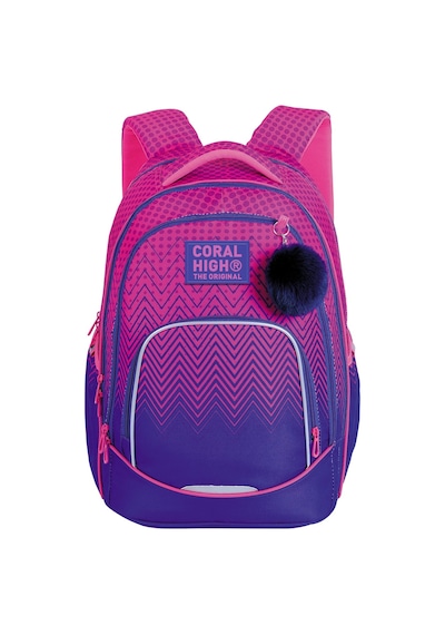 Coral High Pembe Lacivert Desenli Okul Sırt Çantası 24461 Pembe