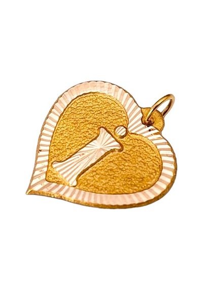 0.25 Gram 14 Ayar İ Harfi Kalp Kolye Ucu