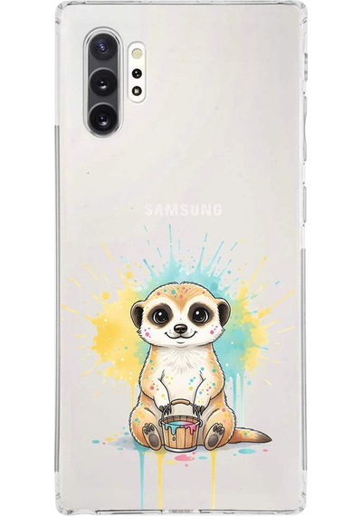 Samsung Galaxy Note 10 Plus İle Uyumlu Splash Mirket Tasarımlı Şeffaf Silikon Kılıf Şeffaf