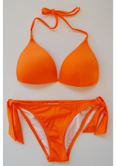 Beria Kadın Üçgen Yarım Dolgulu Turuncu Bikini Takımı
