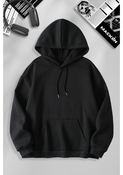 Macklin Sevgili Çift Kombin Spider Boy Ve Girl Sırt Baskılı Özel Tasarım Kapüşonlu Sweatshirt 2li Set Takım Siyah Beyaz Mck1167 Çok Renkli