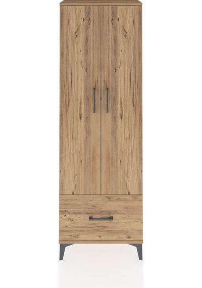 Arges Dolap 4 Raflı Tek Çekmeceli 2 Kapaklı 60x30x182 Çam-çam Çam