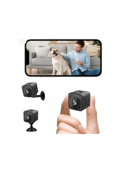 Akıllı Mini Kamera 1080p Hd Wifi Mobil Uygulamalı Şarjlı Gece Görüşlü Çift Yönlü Ses Kart Destekli