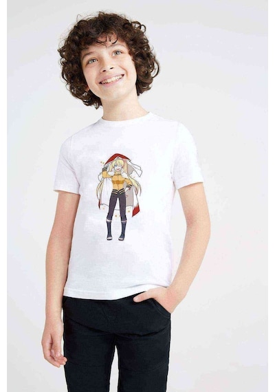 Tshirthane Anime Naruto Baskılı Unisex Çocuk Beyaz T-Shirt (534787660)