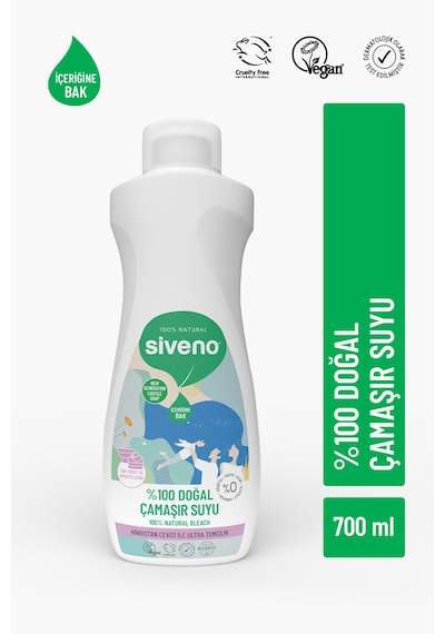 Siveno %100 Doğal Çamaşır Suyu Bitkisel Lavanta Çay Ağacı Tüm Yüzey ve Kumaşlarda 700 ML