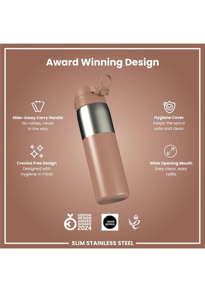 Ion8 - Paslanmaz Çelik İnce Suluk - Mocha Kahve - 600 Ml - Sızdırmaz Kahverengi