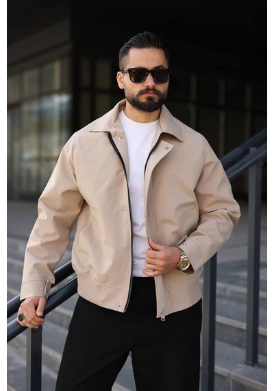 Baselco Premium Retro Milano Gabardin Ceket -tok Duruşlu Sade Ve Şık Bej