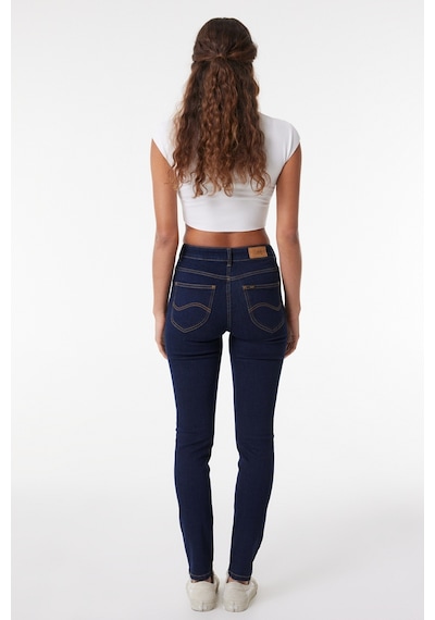 Lee Scarlett Skinny Fit Dar Kesim Yüksek Bel Çok Dar Paça Siyah Kadın Esnek Jean Denim Kot Pantolon L62602336 Siyah