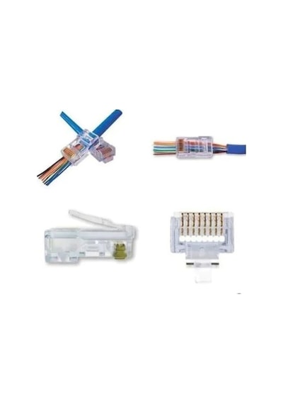 Yeni Nesil Rj45 Cat 6 Konnektör 200lü Paket 1. Sınıf Kalite