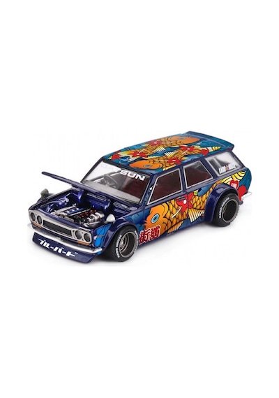 Mini Gt X Kaido House Datsun Kaıdo 510 Wagon Koi Wagon V1 Khmg248 1:64 Model Araba Yaklaşık 7 Cm