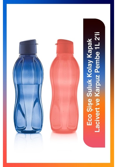 Eco Şişe Suluk Kolay Kapak Lacivert Ve Karpuz Pembe 1l 2'li Lacivert-karpuz Pembe