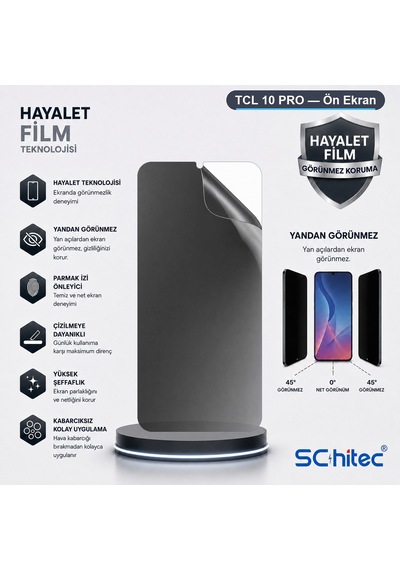Schitec Tcl 10 Pro Hayalet Privacy Hidrojel Ekran Koruyucu Film 06889254